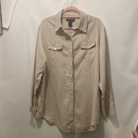 Express 100% linen button up shirt - Picture 1 of 4